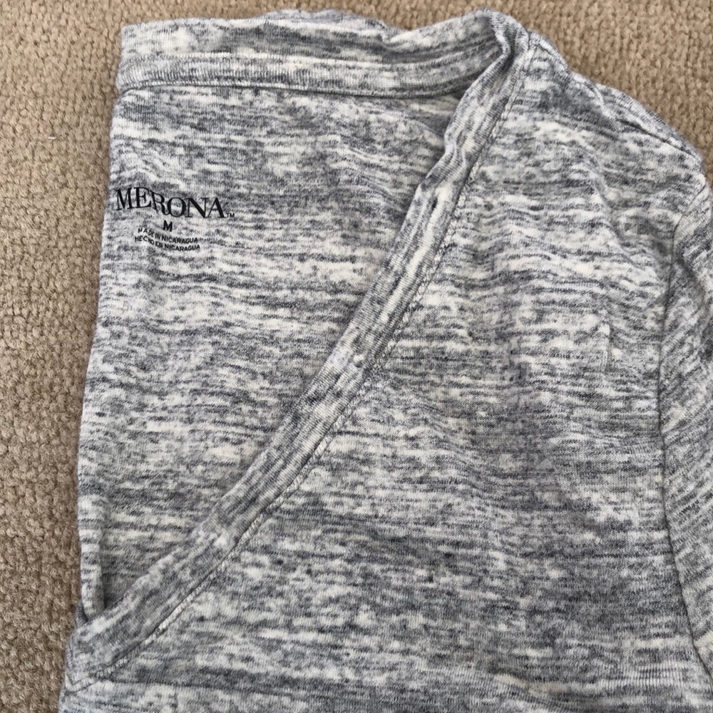Short sleeve white and gray shirt